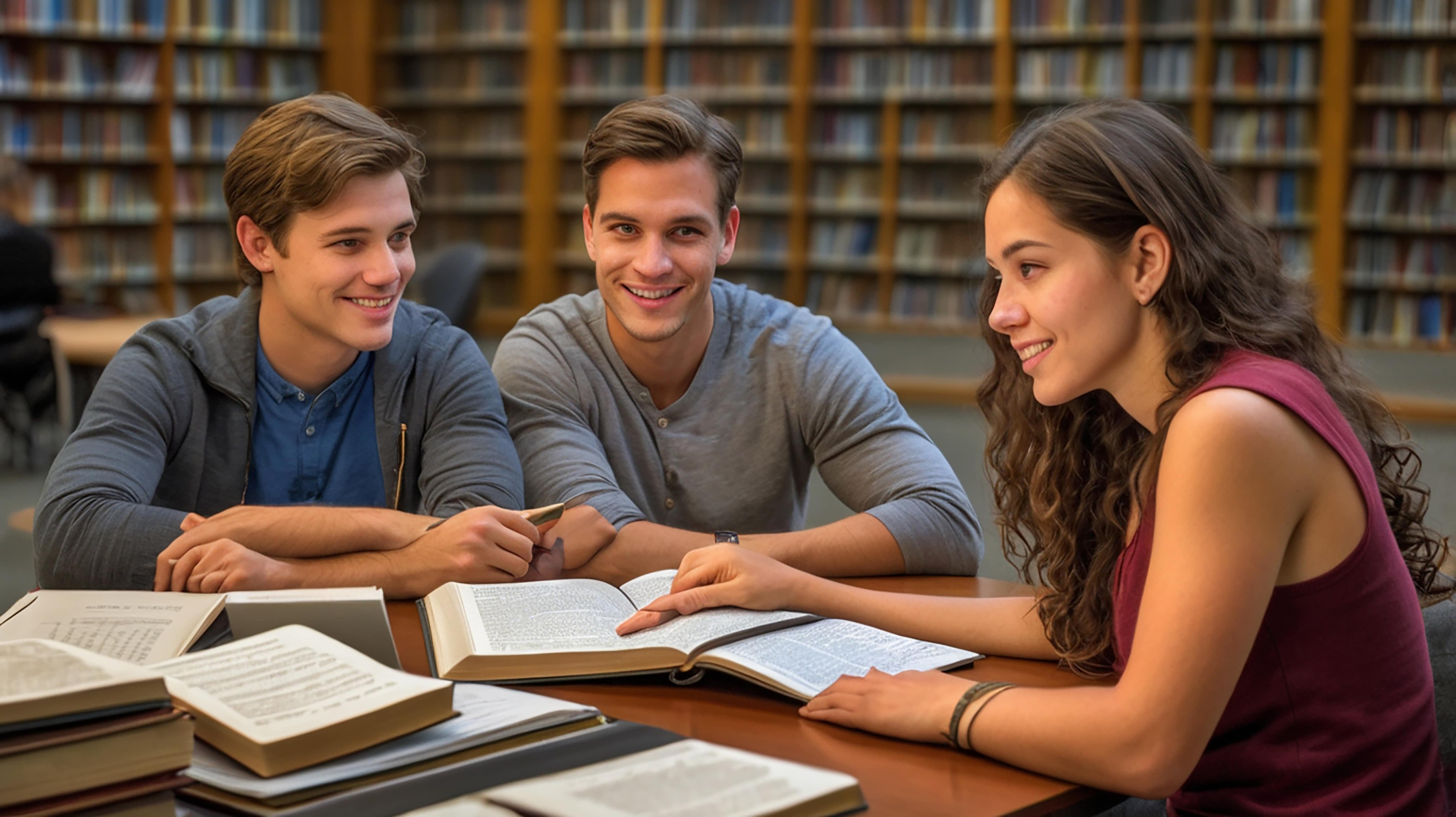 Monarch students in library gathered around laptop