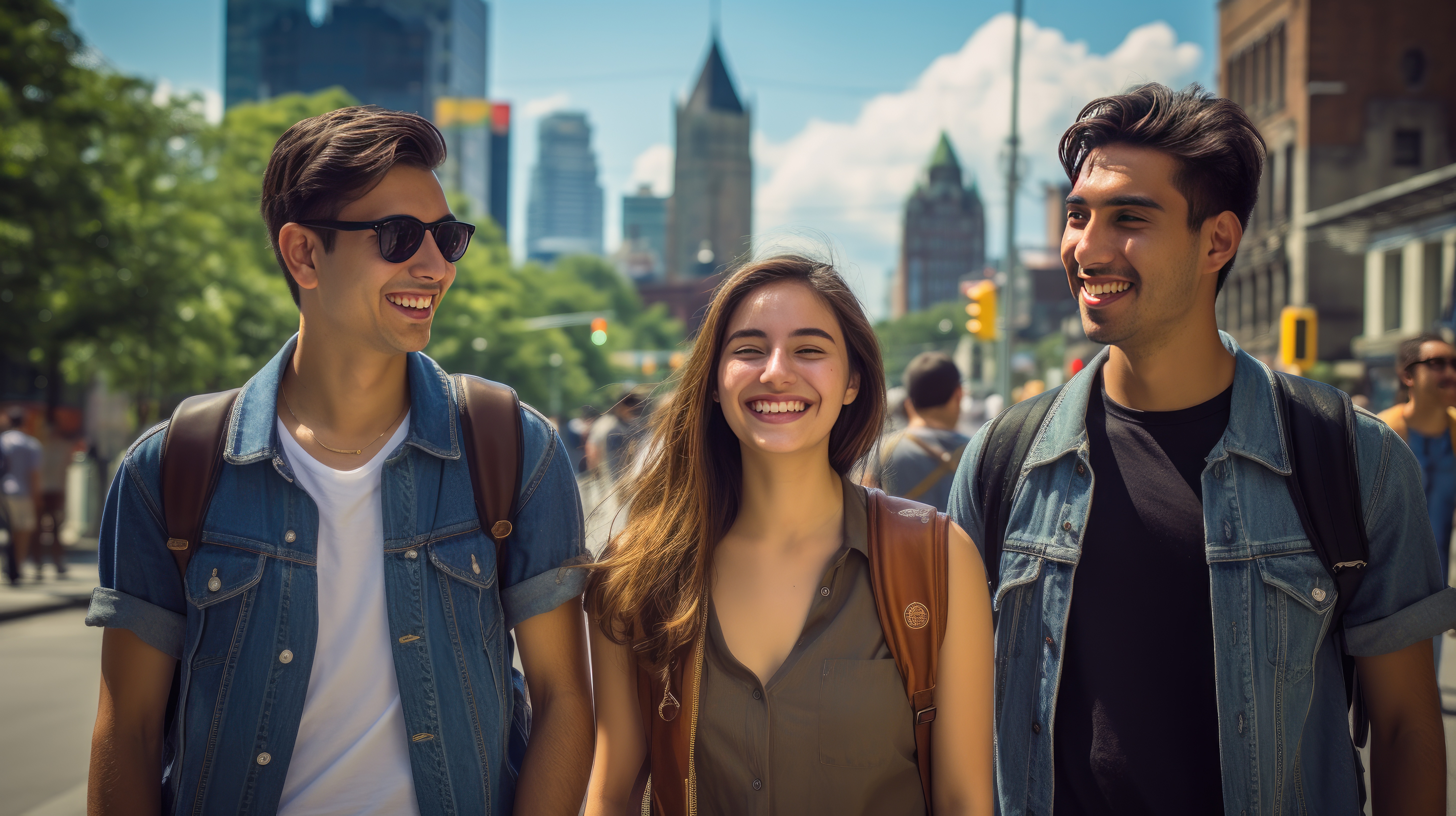 students taking a selfie at the point