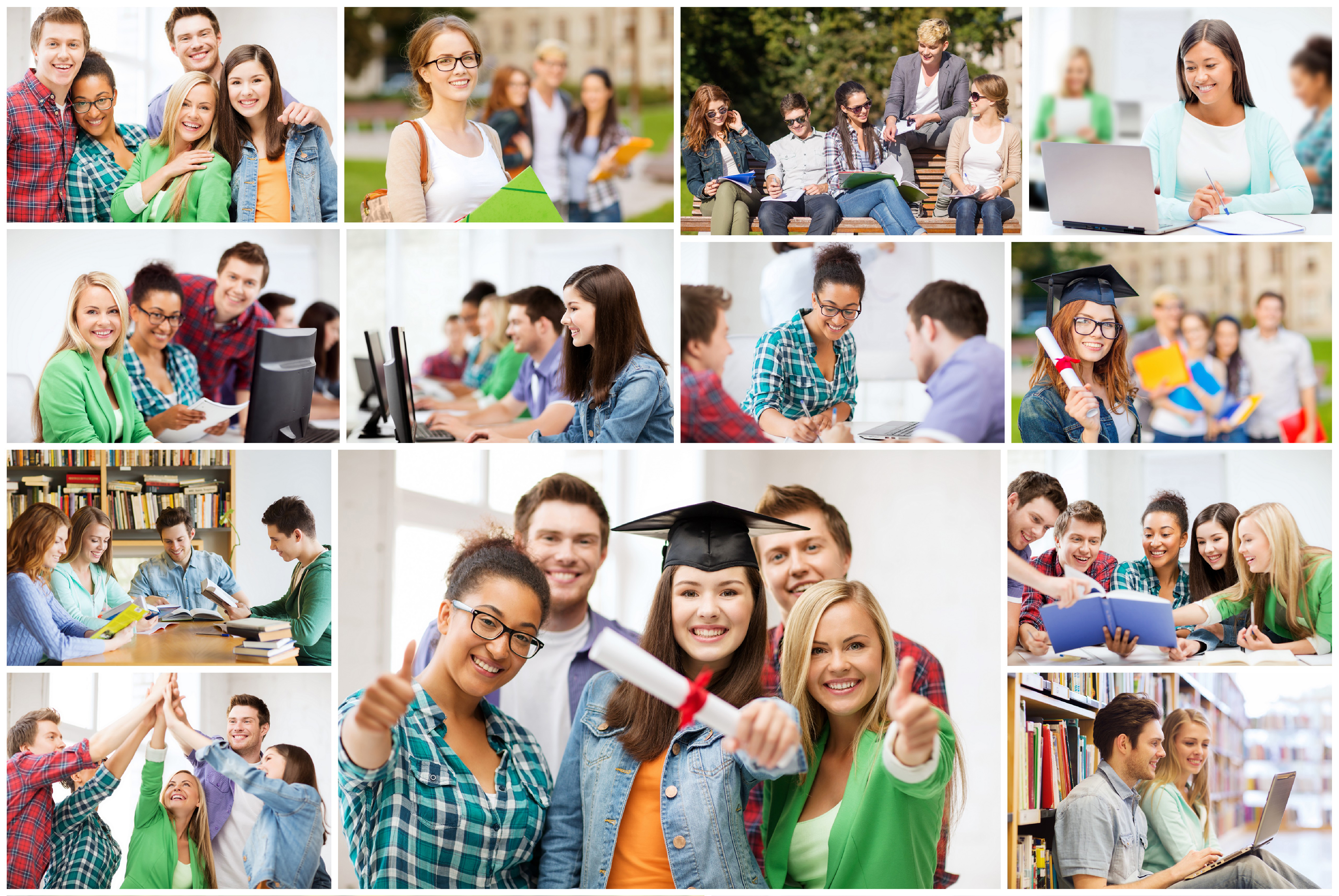 Photo collage of Monarch students and their parents