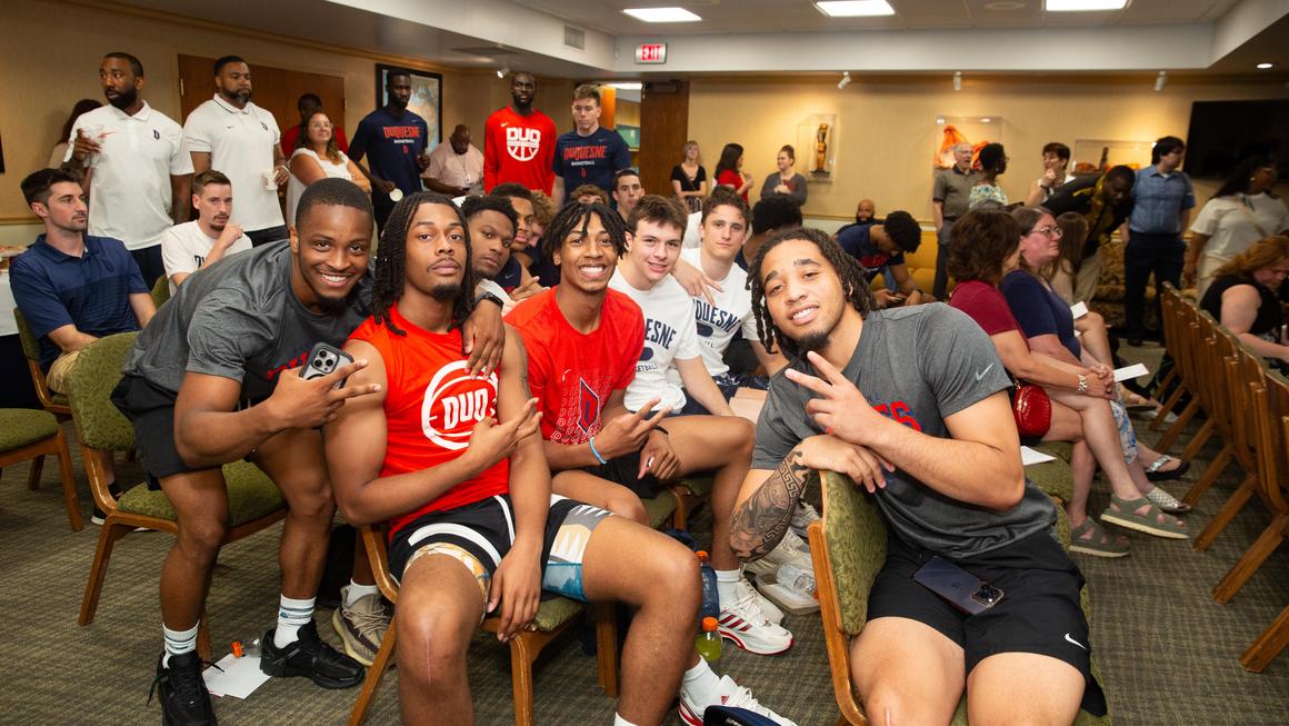 The Monarch men's basketball team is pictured at the Juneteenth 2024 event.